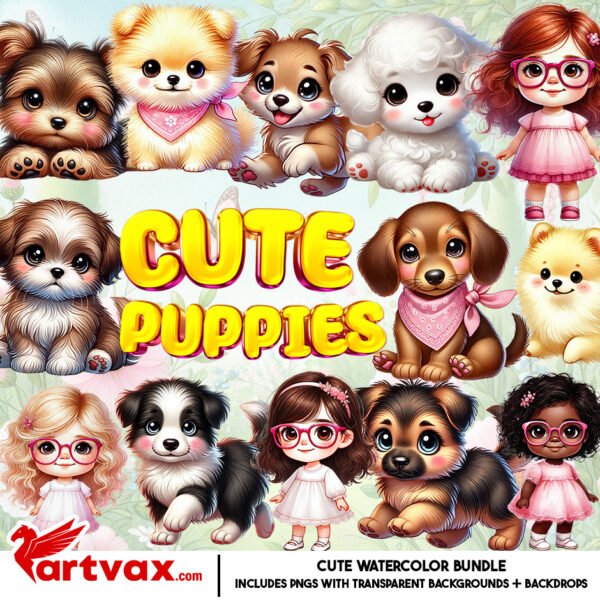 Cute Puppy PNG Bundle