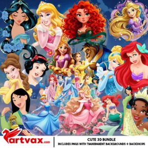 Disney Princess PNG Clipart Bundle