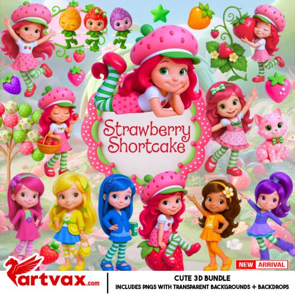 Strawberry Shortcake PNG Bundle