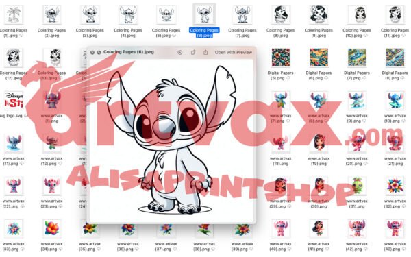 Lilo and Stitch PNG Bundle | Cute 3D Cartoon Clipart, Digital Download, Sublimation Designs for T-Shirts, Kids Party, Baby Shower - Image 2