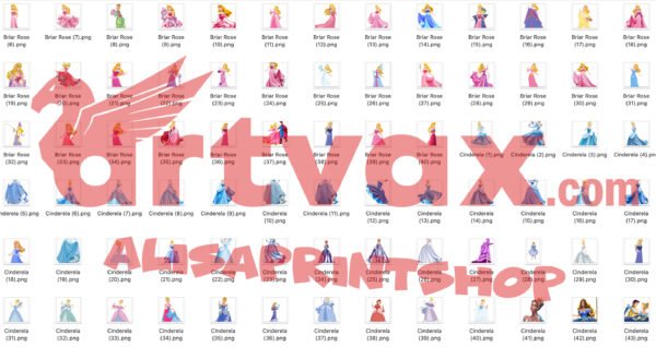 Princess PNG Clipart Bundle | Cute Disney Princess Digital Download | Transparent Backgrounds for Crafts & Parties - Image 6