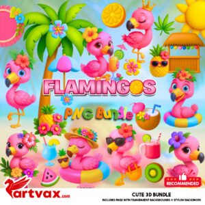 Flamingo PNG Bundle