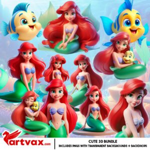 Ariel Mermaid PNG Bundle