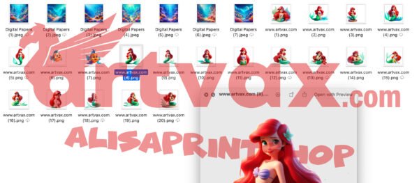 Ariel Mermaid PNG Bundle