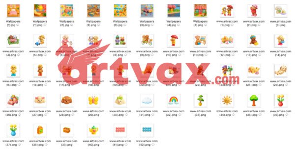 3D BOBBIE GOODS PNG Bundle, Cute 3D Animal Characters PNG Bundle | Kawaii Dogs & Bears Clipart | Pastel Nursery Clip Art | Baby Shower Decor - Image 2