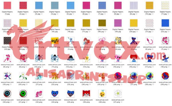 Poppy Playtime PNG Bundle | Scary Game Characters Clipart | Huggy Wuggy PNGs for DIY Crafts & Stickers - Image 2