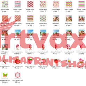 vintage Strawberry Shortcake PNG Bundle