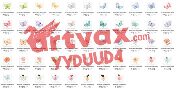 Watercolor Butterfly Clipart PNG Bundle