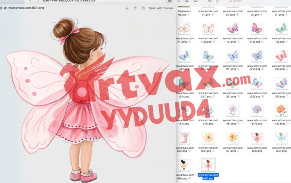 Watercolor Butterfly Clipart PNG Bundle