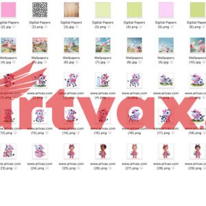 Cute Cow Girl PNG Bundle