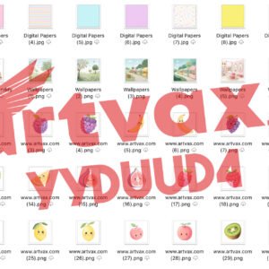 Fruit Kids Watercolor Clipart PNG Bundle