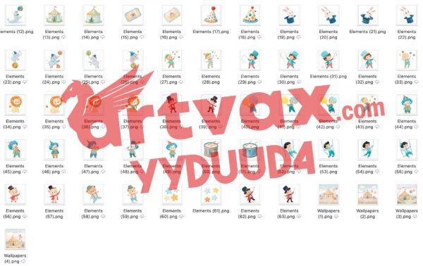 Circus Clipart Bundle | Cute Carnival PNG | Kids Birthday Circus Animals | Watercolor Circus Tent | Clown Clipart | Digital Download - Image 2