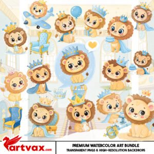 Royal Baby Lion Clipart PNG