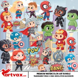 Baby Avengers Clipart Bundle