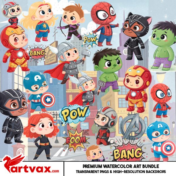 Baby Avengers Clipart Bundle