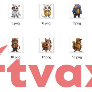 Cool Animals in Hoodies Clipart Bundle