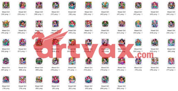 Edgy Princess PNG Mega Bundle | 85 Urban Glam Cartoon Girls PNG for Sublimation & Tumbler Wraps - Image 2