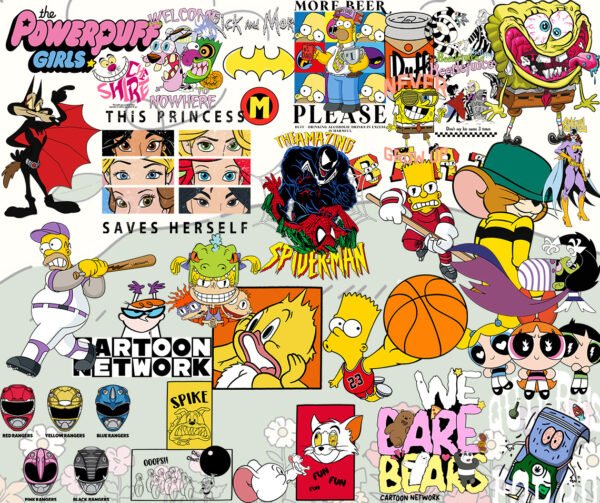 Retro Cartoon PNG Mega Bundle