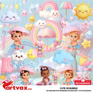 Cute 3D Baby Clipart Bundle