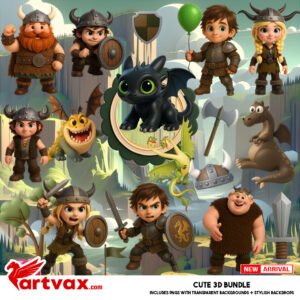 How to Train Your Dragon 3D Clipart Bundle
