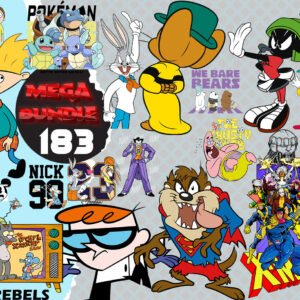 Retro Cartoon PNG Mega Bundle