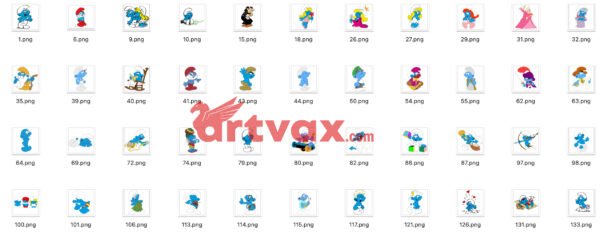 Smurfs SVG PNG DXF Bundle | Cute Smurf Characters Clipart | Digital Download for Personal Crafts - Image 2