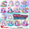Cute Unicorn PNG Bundle