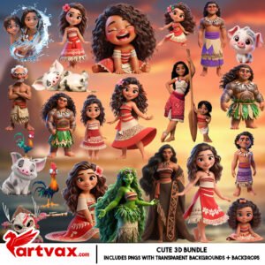 3D Moana Clipart Bundle
