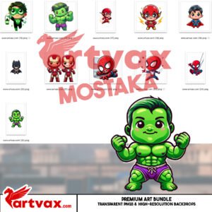 Chibi Superheroes PNG Bundle