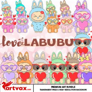 Love Labubu PNG Bundle