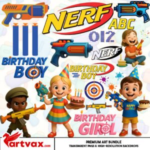 Nerf Birthday PNG Bundle