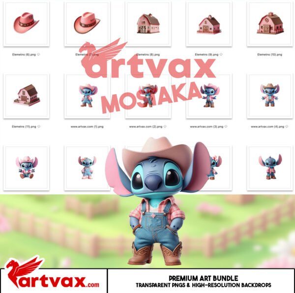 Cowgirl Stitch & Lilo PNG Bundle