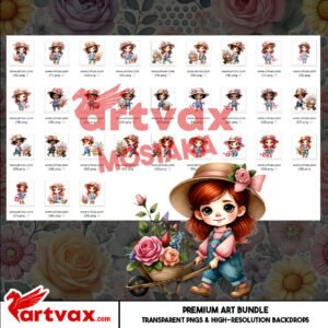 Floral Garden Girls PNG Bundle