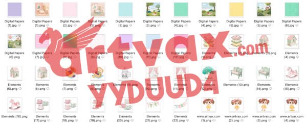 Dollhouse Girls Clipart PNG Bundle