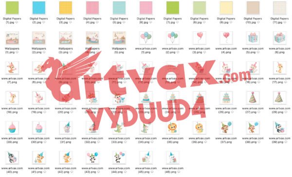 Birthday Animal Clipart Bundle