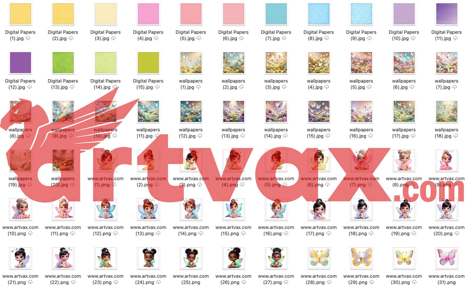 Fairy Girl PNG Bundle | Cute 3D Baby Fairies and Butterflies Clipart ...