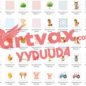 Farm Animal Watercolor PNG Bundle
