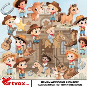 Western Cowboy Kids PNG Bundle