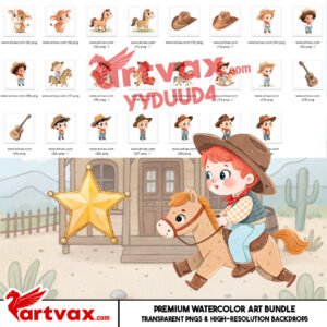 Western Cowboy Kids PNG Bundle