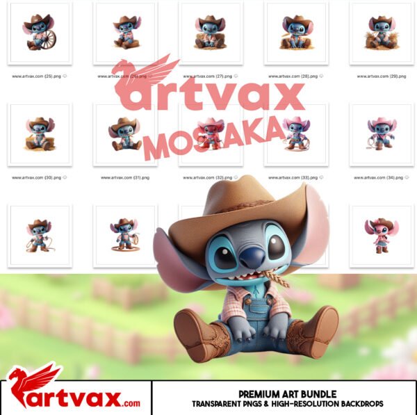 Cowgirl Stitch & Lilo PNG Bundle