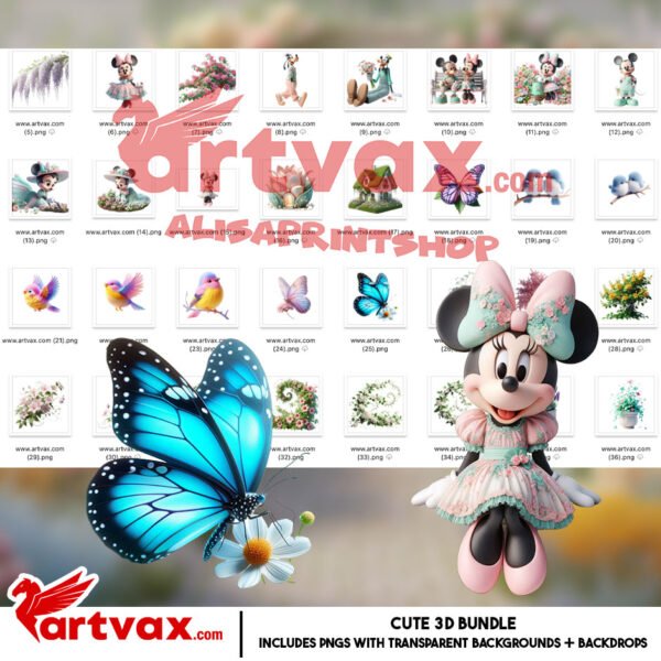 Mickey Minnie Garden Clipart