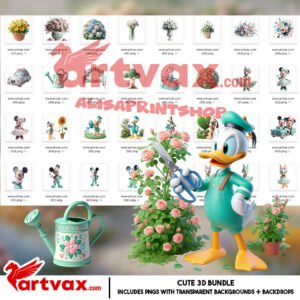 Mickey Minnie Garden Clipart