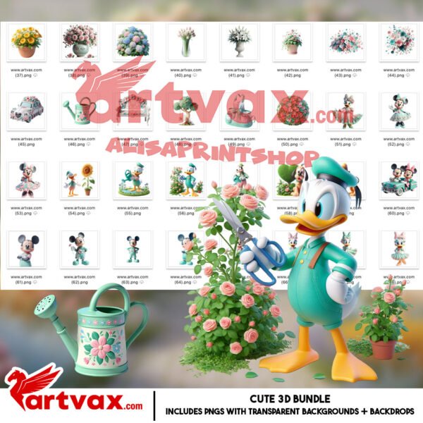 Mickey Minnie Garden Clipart