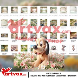 Mickey Minnie Garden Clipart