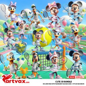 Mickey Mouse Tennis Clipart Bundle