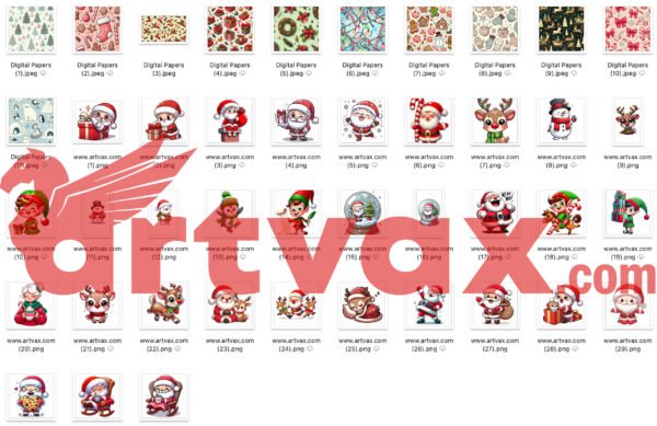 Cute Santa Christmas Clipart Bundle