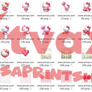 Hello Kitty 3D Clipart Bundle