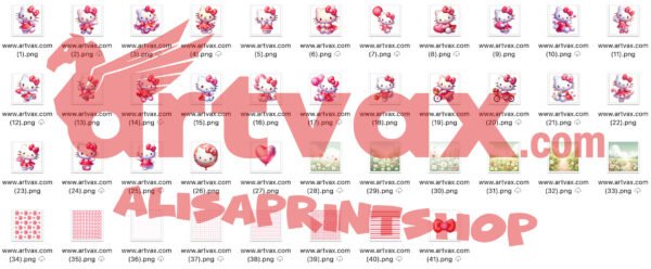 Hello Kitty 3D Clipart Bundle