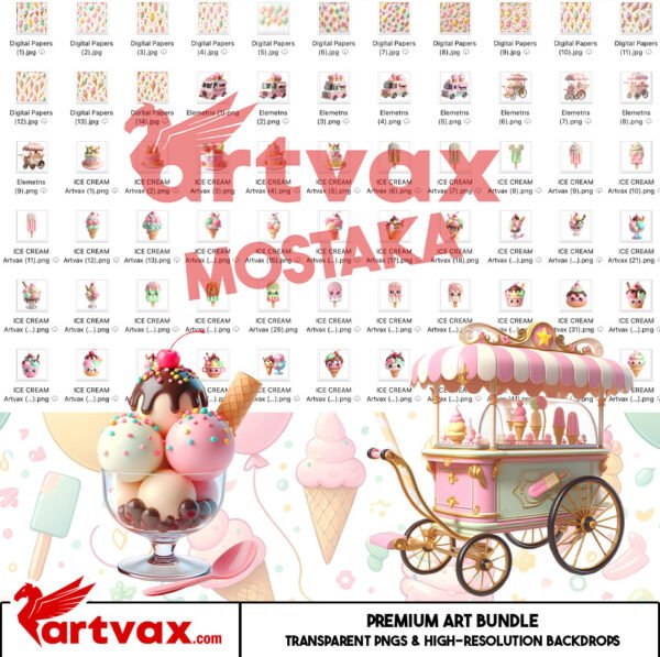 Ice Cream Girl PNG Bundle