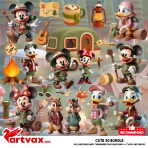 Mickey Mouse Camping Clipart Bundle